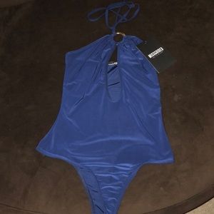 SEXY BANDEU GOLD RING BODYSUIT NAVY